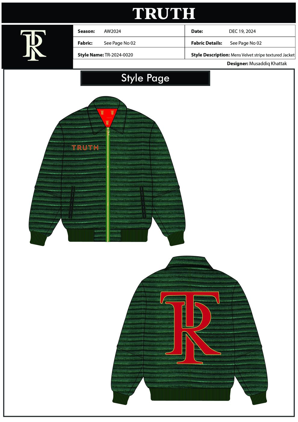 Truth velvet polo-collar jacket