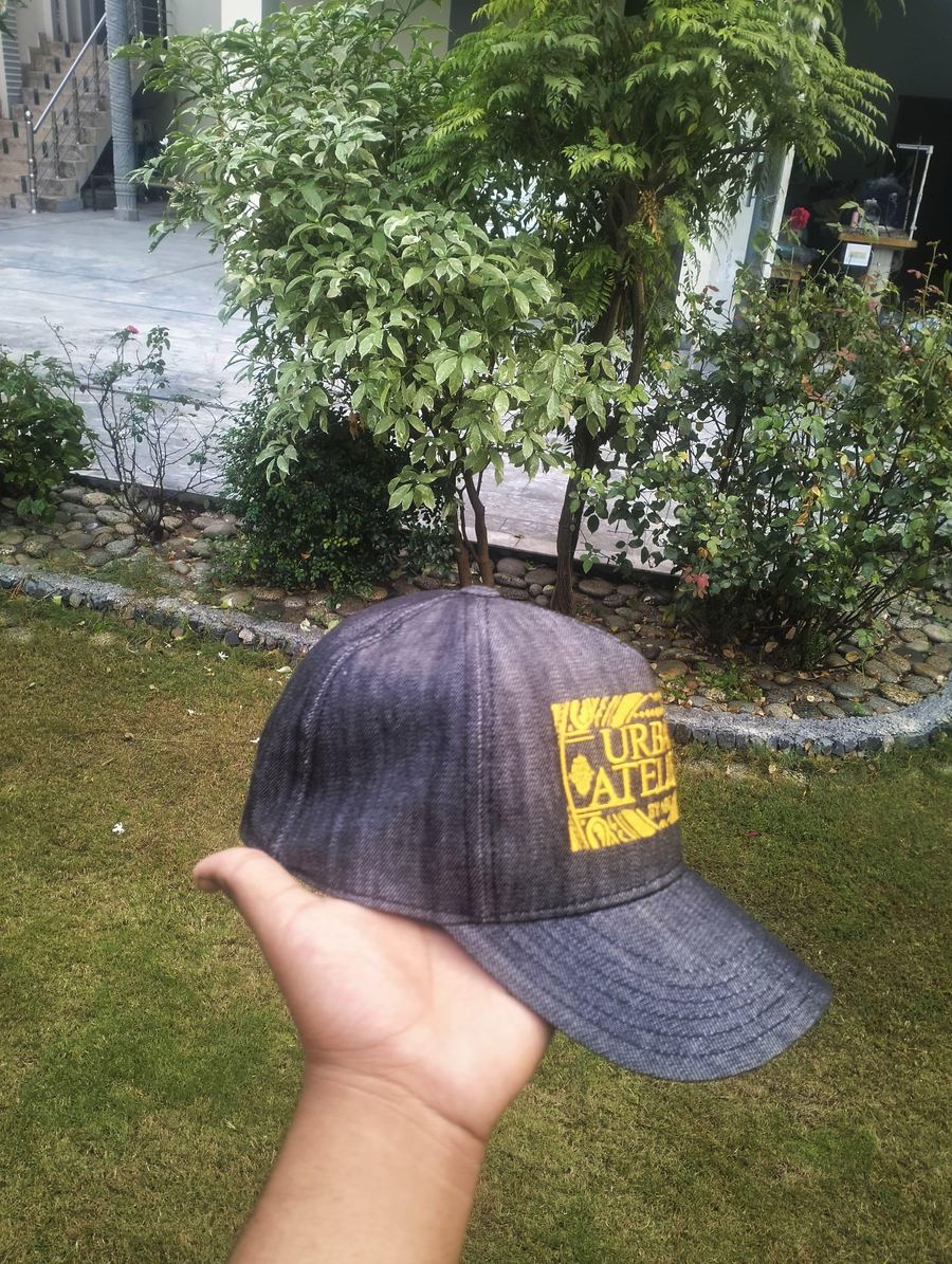 Finished denim cap with Urban Atelier patch
