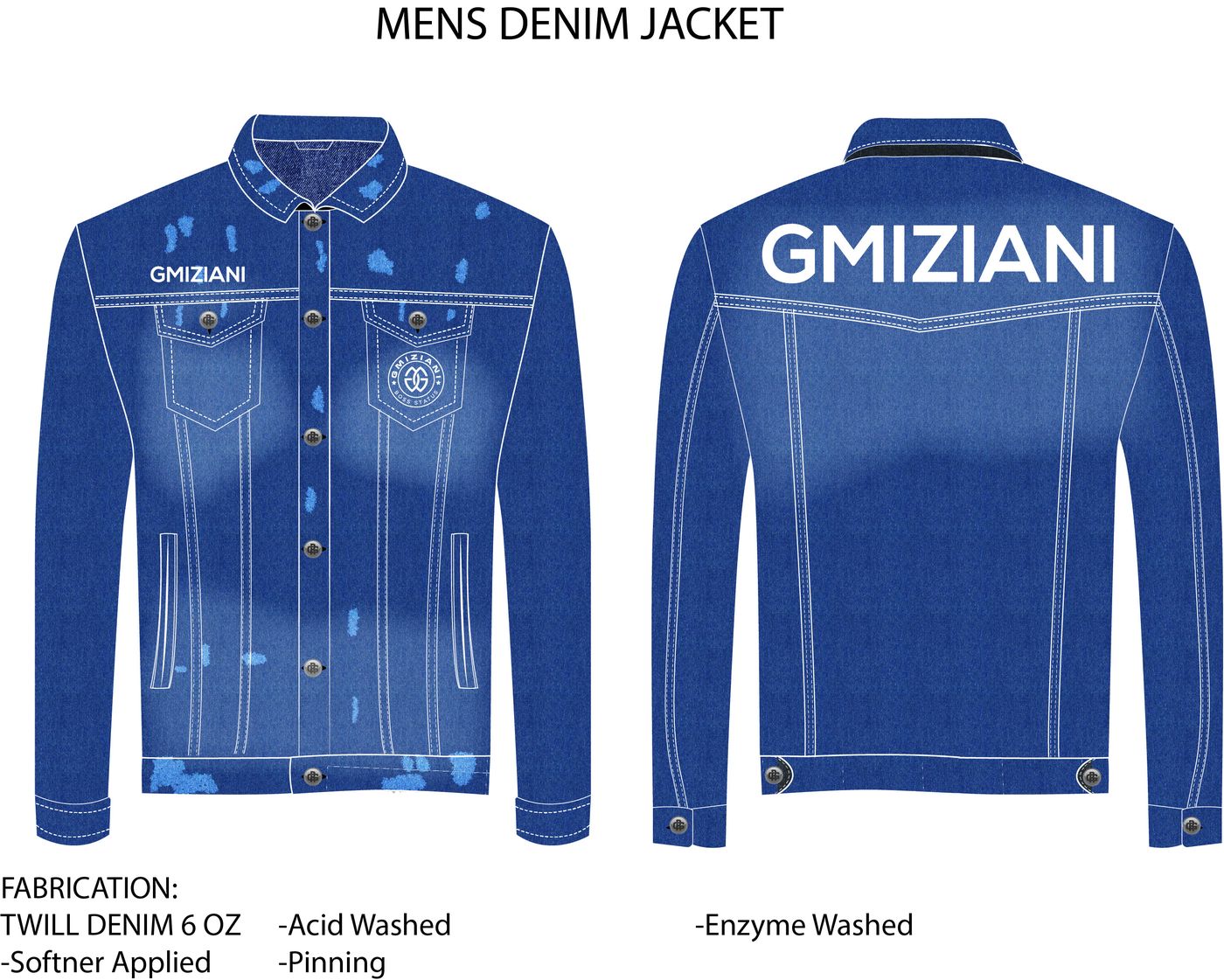 Gmiziani acid-wash denim jacket