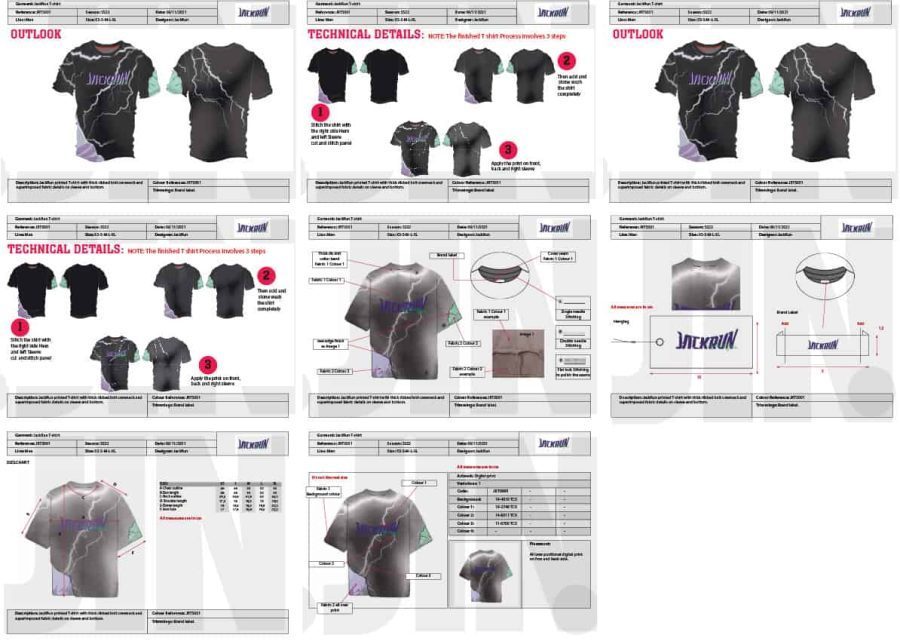 teckpack, design pack,collection, Specification sheet, apparel design, t shirt